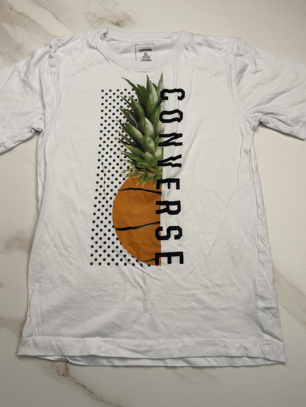 Converse White T Shirt Basketball - Boys XL